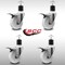 Service Caster 4'' SS Nylon Swivel 1-7/8'' Expanding Stem Caster Set Total Lock Brake, 4PK SCC-SSEXTTL20S414-NYS-178-4 - alternate 2